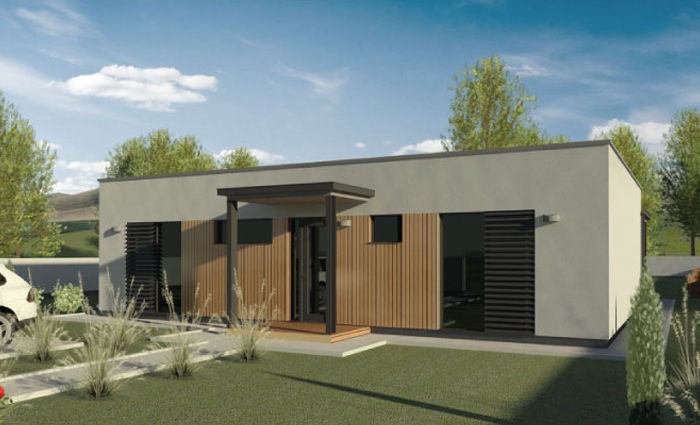 Zadaszony taras drewniany to połączenie domu z ogrodem, salon z kuchnią 42 m²