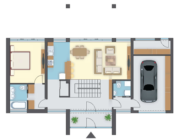 2 sypialnie, garderoba i łazienka z oknem, piętrowy, 1-st. garaż