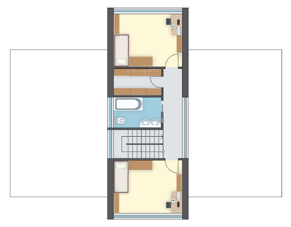 2 sypialnie, garderoba i łazienka z oknem, piętrowy, 1-st. garaż