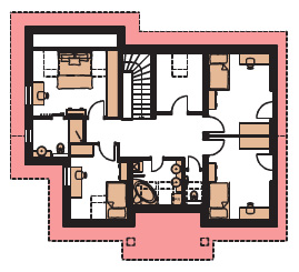 Drewniane elementy domu szkieletowego, 5 sypialni, salon 30 m², kuchnia 10 m² i garaż