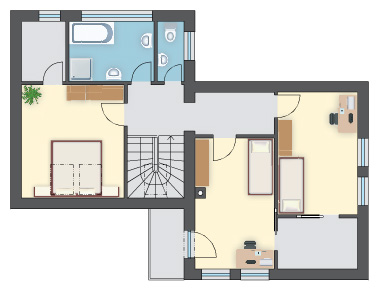 Dom dla dwupokoleniowej rodziny, z osobnym wejściem, 4 sypialnie i salon 36 m²