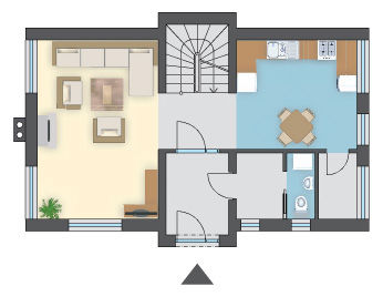 Ekonomiczny w realizacji dom z poddaszem na wąską działkę, 3 sypialnie i 2 łazienki