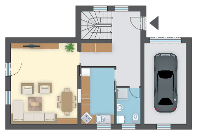 Dom w stylu klasycznym z balkonem na poddaszu, 3 sypialnie + garaż na 1 auto