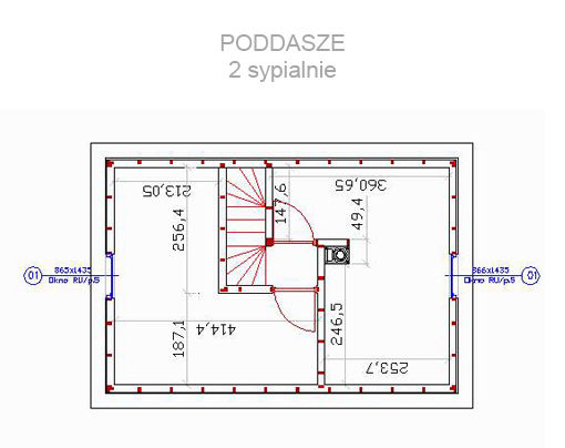 Budynek Rekreacji Indywidualnej - rzut poddasza