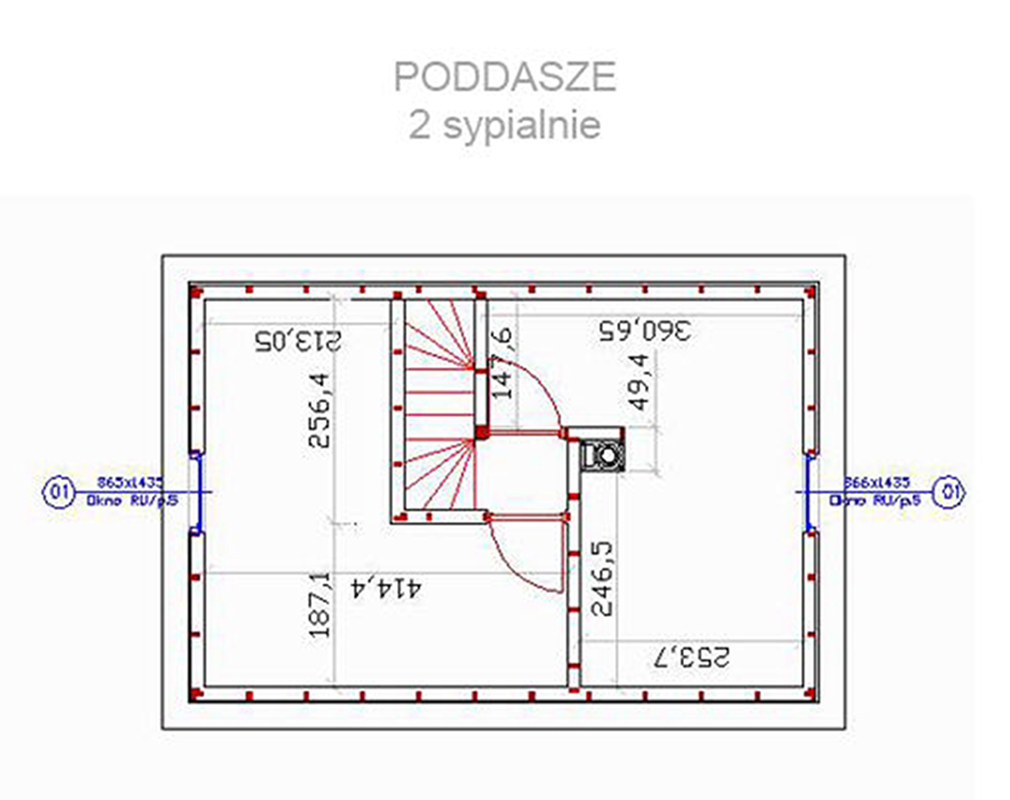 Budynek Rekreacji Indywidualnej - rzut poddasza