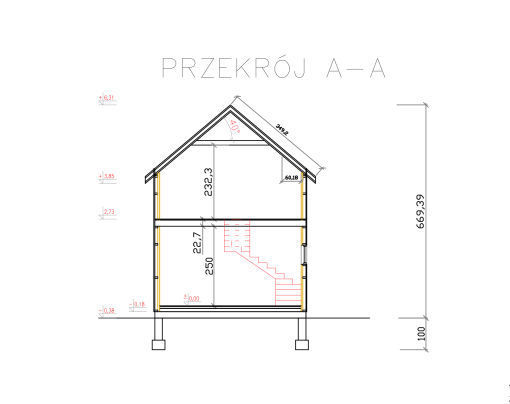 Budynek Rekreacji Indywidualnej - przekrój