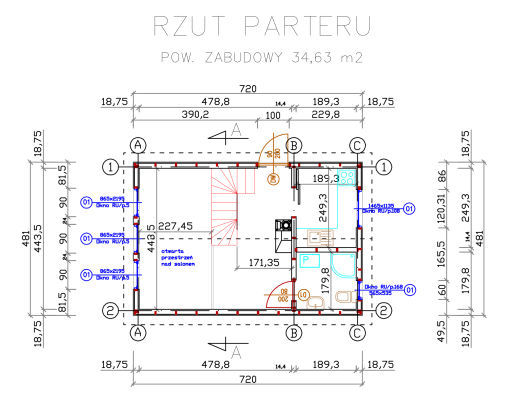 Budynek Rekreacji Indywidualnej - rzut parteru