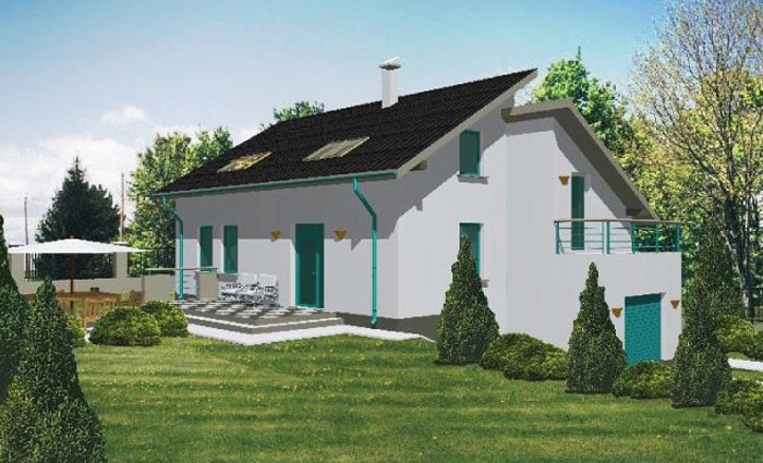 Projekt domu z tarasem nad garażem, 3 sypialnie i wydzielona kuchnia