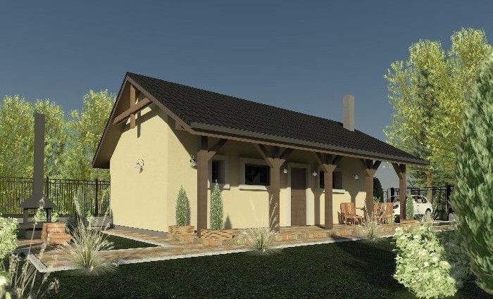 Nowoczesna architektura domu jednorodzinnego z drewna, funkcjonalny i atrakcyjny