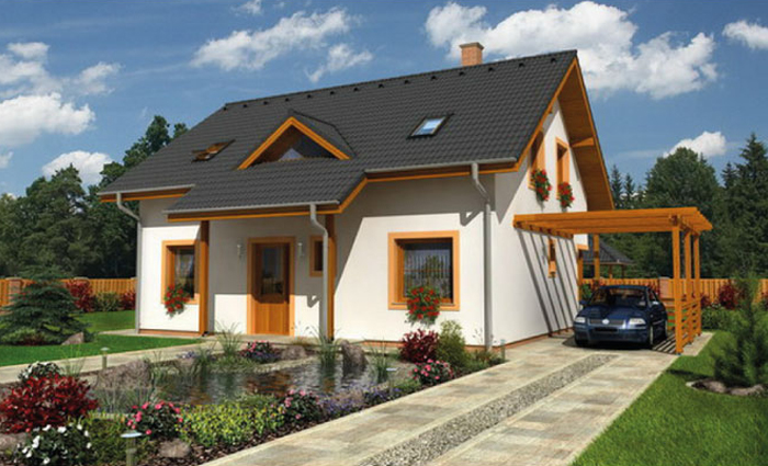 Projekt domu z lukarnami, 4 sypialnie, atrakcyjny