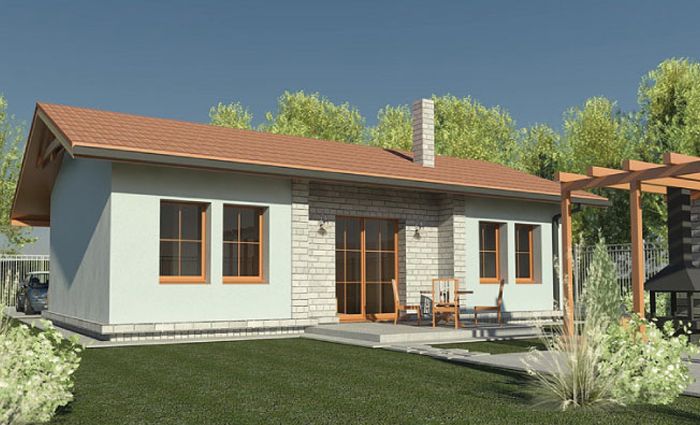 Jadalnia przy drzwiach tarasowych, kompaktowy projekt domu