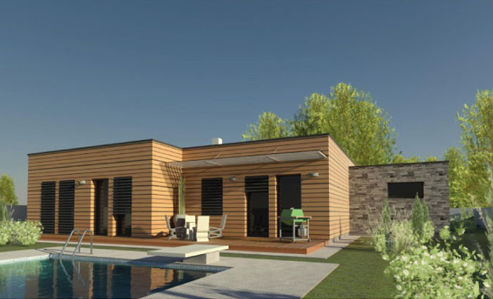 Nowoczesny projekt domu parterowego 160,80 m², 2-stan. garaż, 3 sypialnie i pralnia