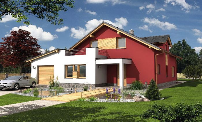 Ergonomiczny parterowy projekt domu, 2 sypialnie, przytulny