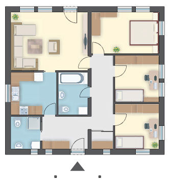 Projekt domu znajduje się w dobrej klasie energetycznej, 3 sypialnie i salon 21 m²