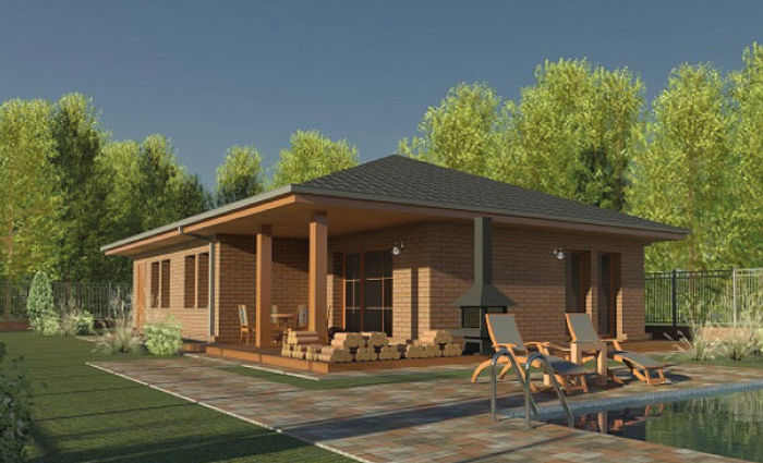 Funkcjonalny i ergonomiczny projekt domu, salon z jadalnią 35 m², 3 sypialnie i pralnia