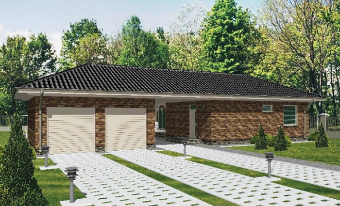 3 sypialnie, salon z otwartą kuchnią, dwustanowiskowy garaż