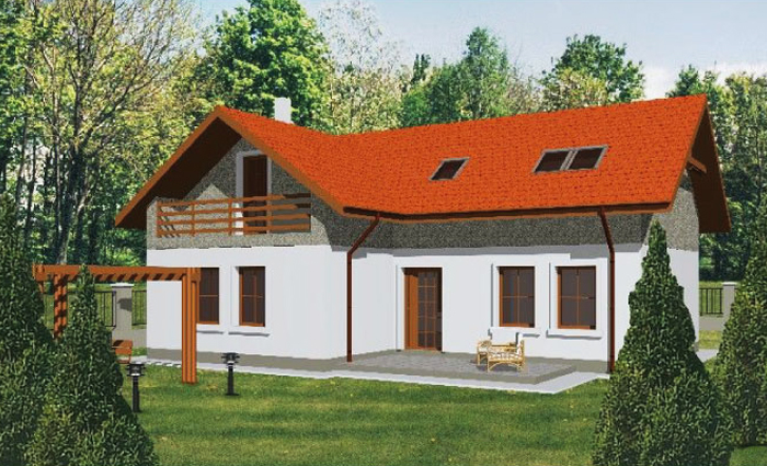 Dom w technologii szkieletowej, projekt z poddaszem użytkowym