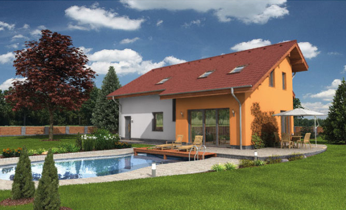 Drewniane elementy domu szkieletowego, 5 sypialni, salon 30 m², kuchnia 10 m² i garaż