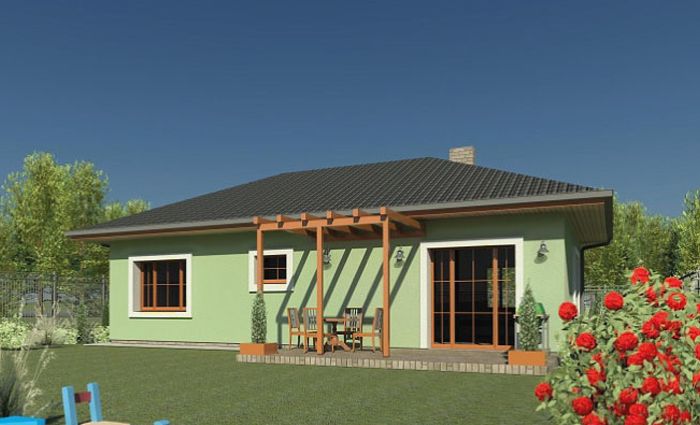 Nowoczesny projekt domu, drewniane elementy, nowoczesny i funkcjonalny