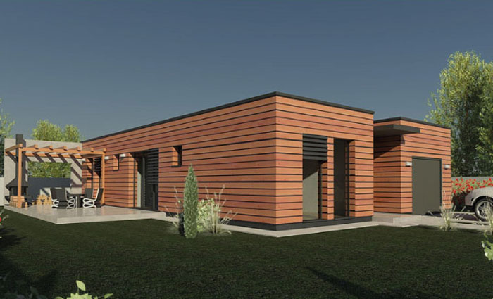 Duże okna podkreślają architekturę domu i doświetlają wnętrze, garaż na 1 samochód